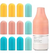 12 Pack Silicone Bottle Covers, Travel Essentials for Women Men, Elastic Sleeves for Leak Proofin...