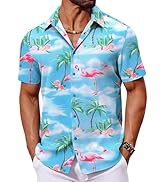 COOFANDY Mens Hawaiian Shirt Short Sleeve Button Down Shirts Tropical Floral Summer Beach Shirts