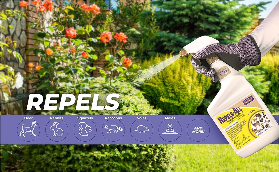 Animal repellent spray for deer, rabbits & more