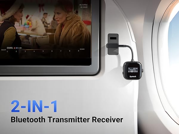 bluetooth transmitter for airplane car tv gym