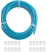 Sunshade Sail Wire, Clothesline, PIUM 1/8" PVC Coated Wire Rope Kits, 7x7 Strand 100Ft Steel Cabl...