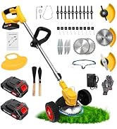 24V Electric Weed Wacker Cordless Grass Trimmer with 2x2000mAh Batteries & Fast Charger, 3 in 1 S...
