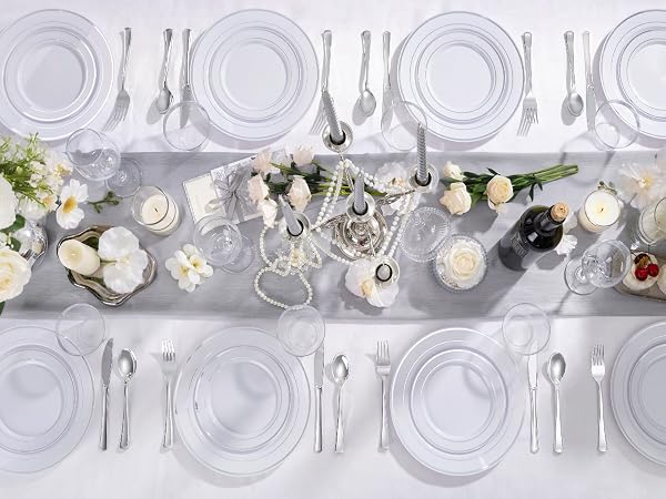 Silver Dinnerware Set