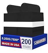 METRONIC 200 Pack Paper Bags 5.25x3.75x8 Inch Black Gift Bags | Small Kraft Bags with Handles,Hea...