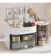 LAMU Makeup Organizer Countertop, Cosmetic Storage for Dresser Bathroom Countertop, Include 4-Tie...