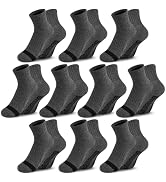 Comfoex 10 Pairs Boys Socks Half Cushion Cotton Quarter Running Socks Ankle Sock for Little Big K...
