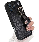 Jefonha Compatible with iPhone 17 Pro Max Case with Finger Hand Wrist Strap for Girls Women, Cute...