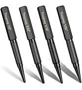 4-Piece Nail Punch and Center Punch Set, Hardened Cr-V Steel with Non-Slip Knurled Grip, 3/32", 1...