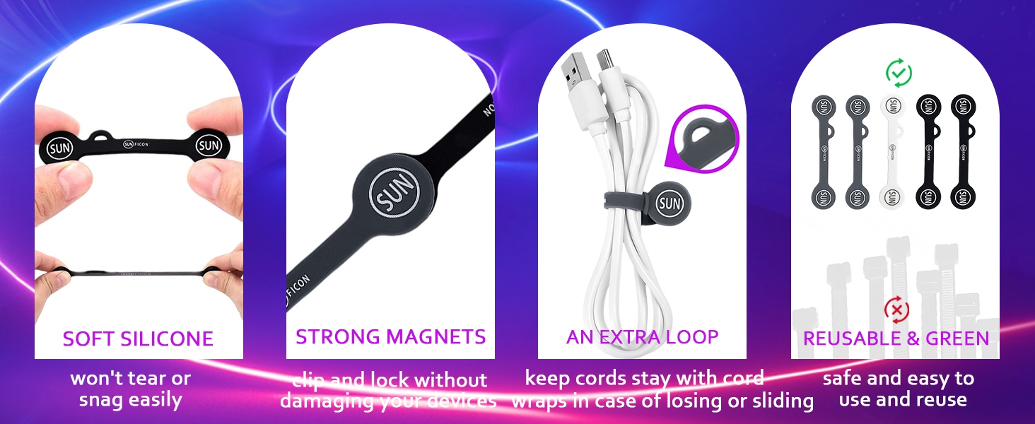 magnetic cable clips cord organizer holders