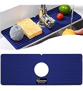 Amyandone Faucet Mat for Kitchen Sink, Silicone Faucet Handle Drip Catcher Tray, Drying Mat as Sp...