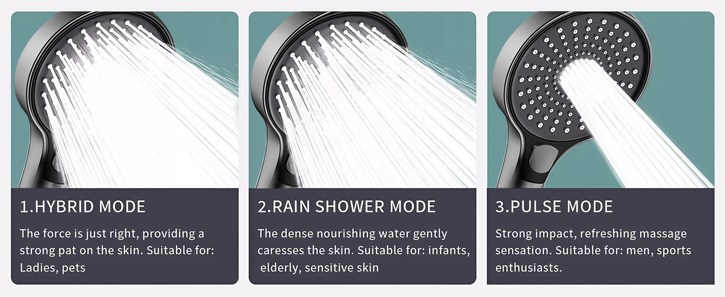 3 shower modes