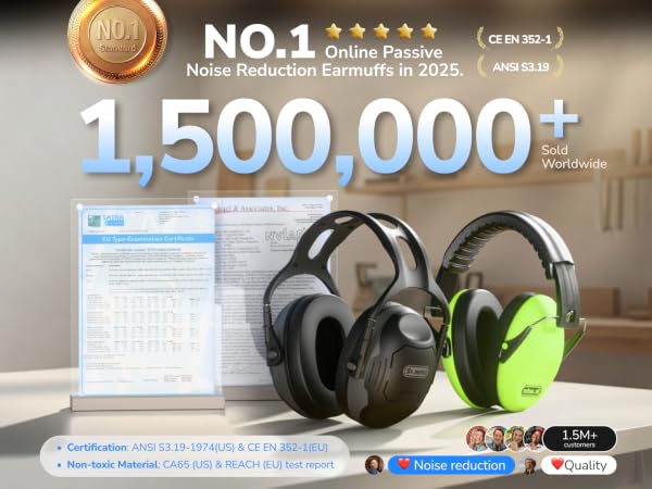 Ear Protection Noise Cancelling Headphones Hearing Protection Earmuffs Ear Muffs for Range Mowing