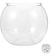 Mipcase Unbreakable Transparent Fish Tank Globe 5.90In Round Plastic Fish Bowl Desktop Aquarium D...