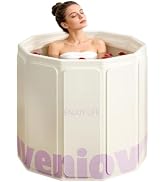 HLCZLUZ Foldable Portable Bathtub, Hot Ice Bath Tub, Shower Tub Non-Inflatable, Collapsible Batht...