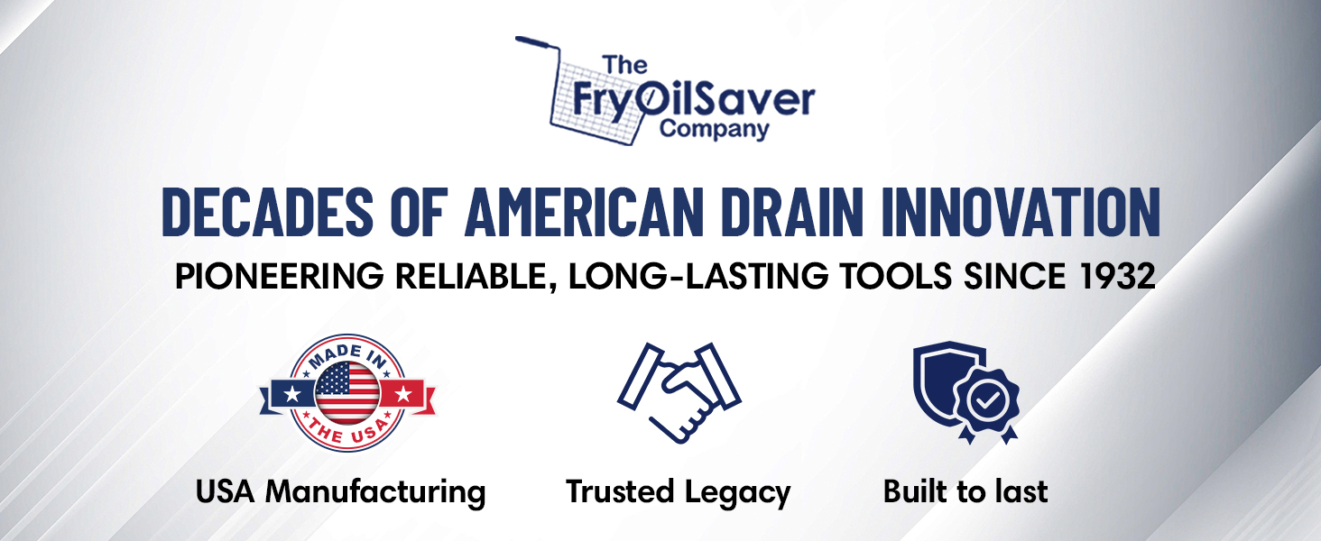 Easy Cleaning Flexible Drain Snake for Food, Hair & Clog Removal by FryOilSaver Co. B313C