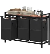 Heybly Laundry Hampers, 3 × 12.5 Gal Laundry Basket with Large Desktop Sorter for Laundry Room or...