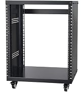 VEVOR 12U AV Rack Stand with Caster Wheels, Component Rack Cabinet Recording Studio Racks, Remova...