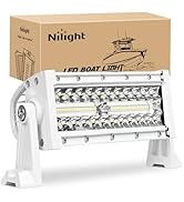 Nilight Marine LED Light Bar Navigation Lights 9.5 Inch White Spot Flood Combo Ponton Boat Deck D...