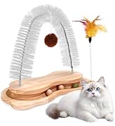 Cat Self Groomer Scratcher, Indoor Cats Rubbing Post Face Back Arch Grooming Massager Brush for S...