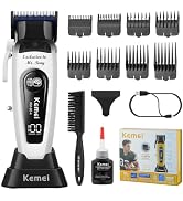 KEMEI 90-4 Professional Hair Clippers for Men, 11500 RPM Barber Clippers with LED Display, Cordle...