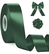 30Yards 1In Dark Green Satin Ribbon for Gift Wrapping St. Patrick's Day | Soft Smooth, Fade Resis...