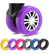 8 Pcs Upgrade Luggage Wheel Covers, Carry On Luggage Suitcases,Wear-Resistant, Anti-Noise, Silico...