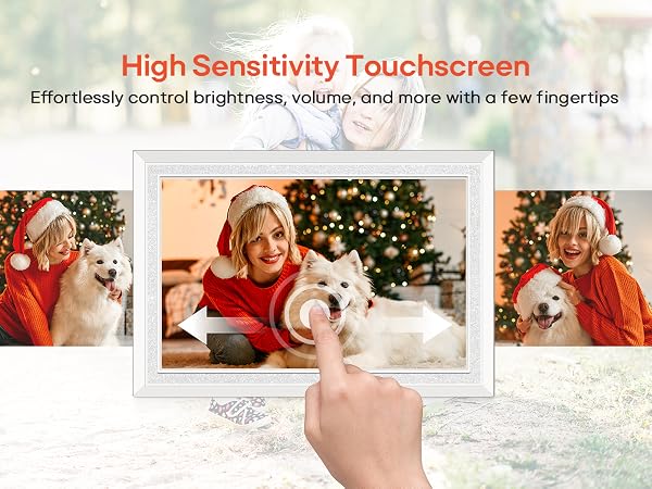 frameo digital picture photo video frame smart wifi HD IPS touch screen slideshow 32GB auto rotate