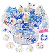 LAWOHO 300ml Polar Bear Slime with Clay, Clear Slime Kit for Girls Ages 8-12 with 10 Packs Slime ...