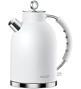 Electric Kettle ASCOT, Tea Kettle Hot Water Kettle Stainless Steel Kettle 1.6L 1500W Retro Tea He...
