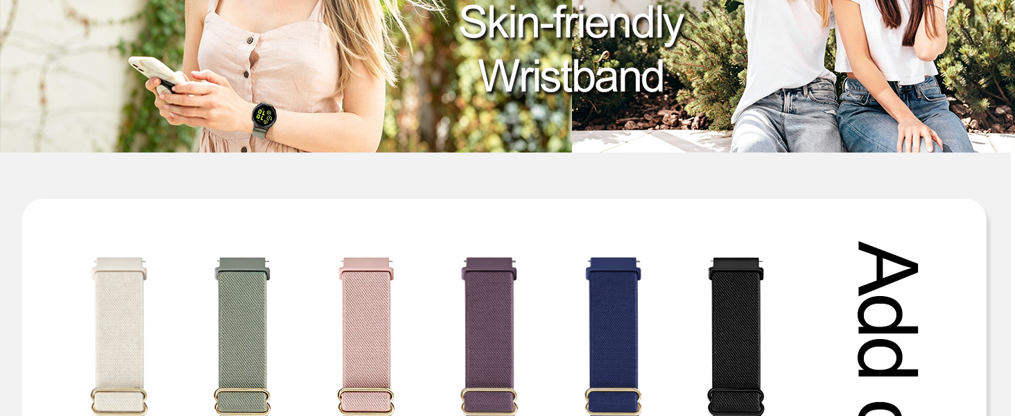 Skin-fnendly Wristband Add color to life Gives you more selection to customize your outfits.