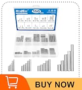 MroMax 150Pcs 304 Stainless Steel Dowel Pins Assortment Kit, 20 Sizes - M2 M3 M4 M5 Shelf Support...