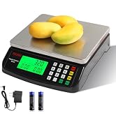 Large Digital Kitchen Scale Black 30kg/66lb Commercial Food Scale Stainless Steel with LCD Displa...