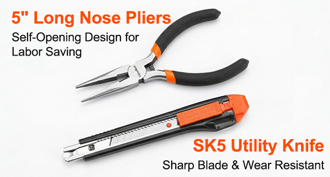 Pliers and utility knife