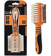 Histotree Orange Multi-Functional 4-Sided Shoe Brush Cleaner with Suede Eraser Premium Horsehair ...
