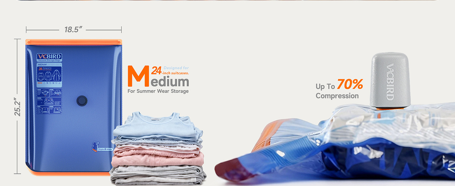 Vacuum Storage Bags with Rechargeable Cordless Pump
