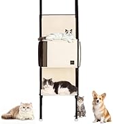 Door Hanging Cat Tree - Hanging Cat Climber 3-Tier Indoor, Door Mounted Collapsible Perch Hammock...