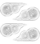 JEFURE 4Pcs 39.4Ft White Out Correction Tape, Whiteout Tape Roller, Tear-Resistant Tape for Schoo...