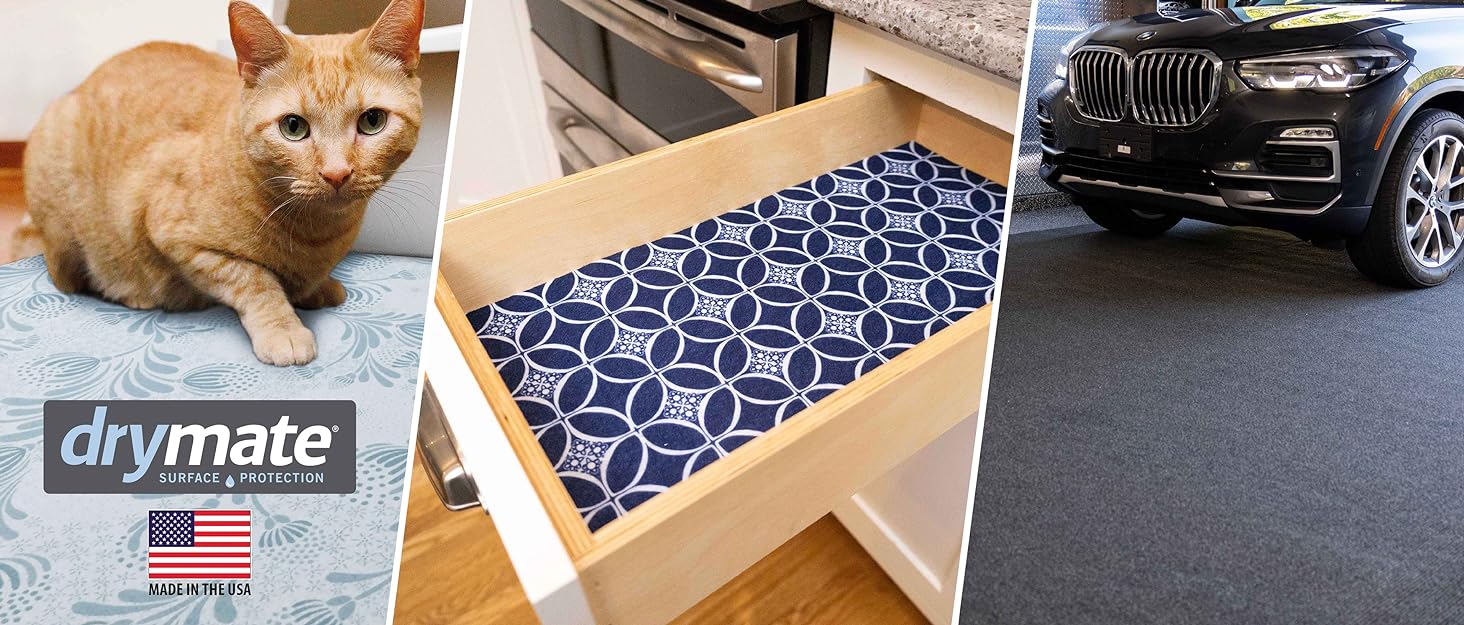 Drymate surface protection products usa made waterproof absorbent litter mats pet dog kitchen garage