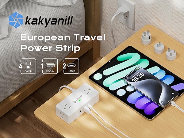 European travel power strip