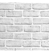 White Brick Wallpaper Peel and Stick Wallpaper Faux Brick Textured | 17.7" x 78.7" Self Adhesive ...