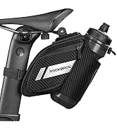ROCKBROS Bike Saddle Bag Bike Seat Bag with Water Bottle Holder Bicycle Bag Under Seat Waterproof...