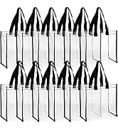 Suwimut 12 Pack Clear Tote Bags Stadium Approved, Transparent PVC Shoulder Handbag for Women, Cle...