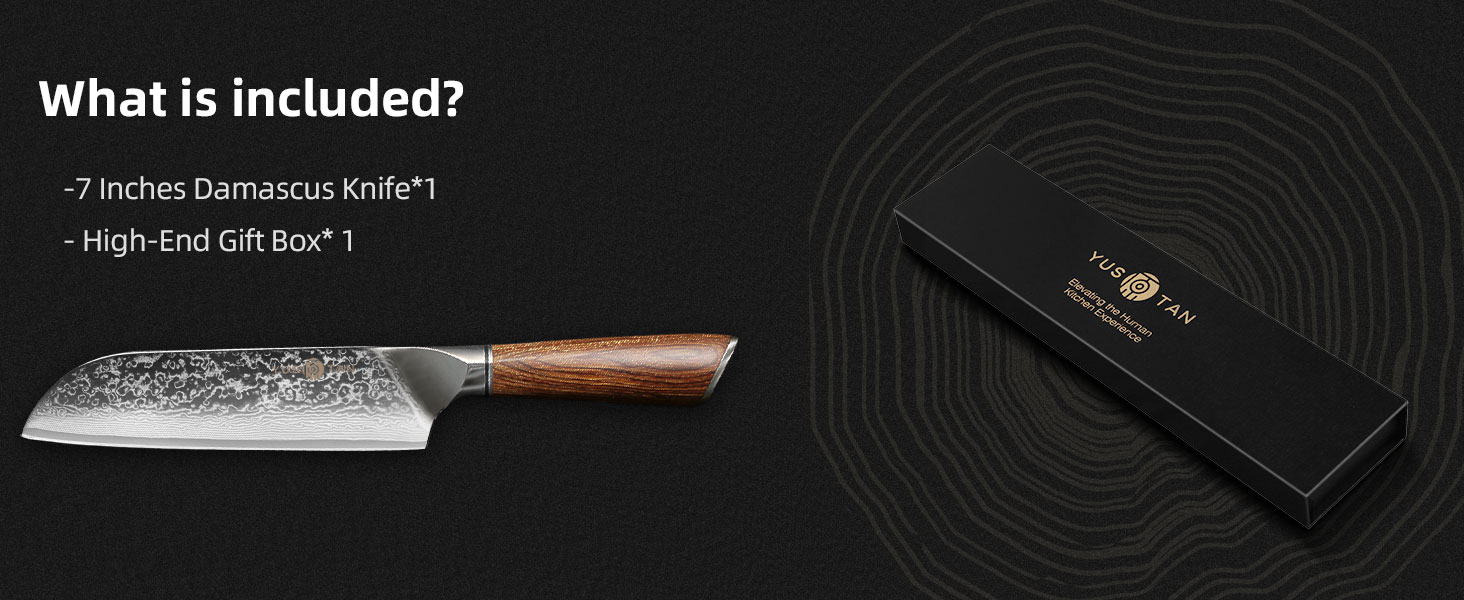 Damascus kitchen knife