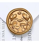 UNIQOOO Wax Seal Stickers - 3D Magnolia Wedding Invitation Envelope Botanical Seal Stickers, 50 P...