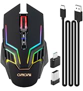 CHONCHOW Wireless Gaming Mouse for PC, RGB Backlit, 12 Light Modes, 2.4G Receiver/USB-C, Up to 32...