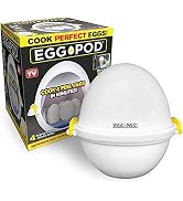 Eggpod by Emson Egg Cooker Wireless Microwave Hardboiled Egg Maker, Cooker, Egg Boiler & Steamer,...