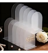 9 Pack Acrylic Wedding Signs 5 x 7 Inch DIY Blank Table Number with Base Frosted Arch Shape Menu ...