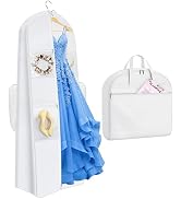 MISSLO 2-in-1 Wedding Dress Garment Bag with 5 Bride Accessories Pockets 70" Dress Bags for Gowns...