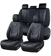 Coverado Car Seat Covers Full Set, Front Seat Covers with Lumbar Support and Back Seat Cover Wate...