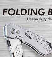 KATA 3-Pack Heavy Duty Box Cutter Folding Utility Knife With Zinc Alloy Body, Quick Change Blades...